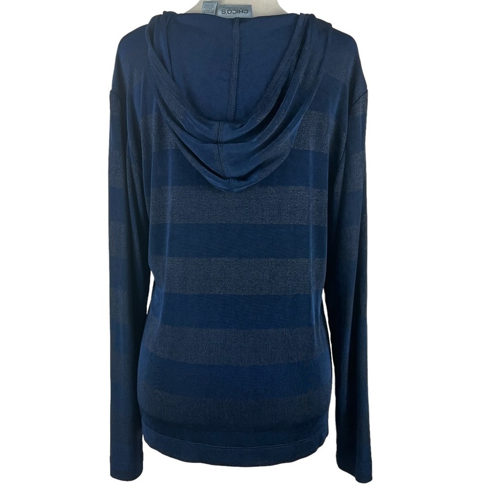CHICO'S TRAVELERS HOODED PULLOVER V-NECK - Picture 2 of 11